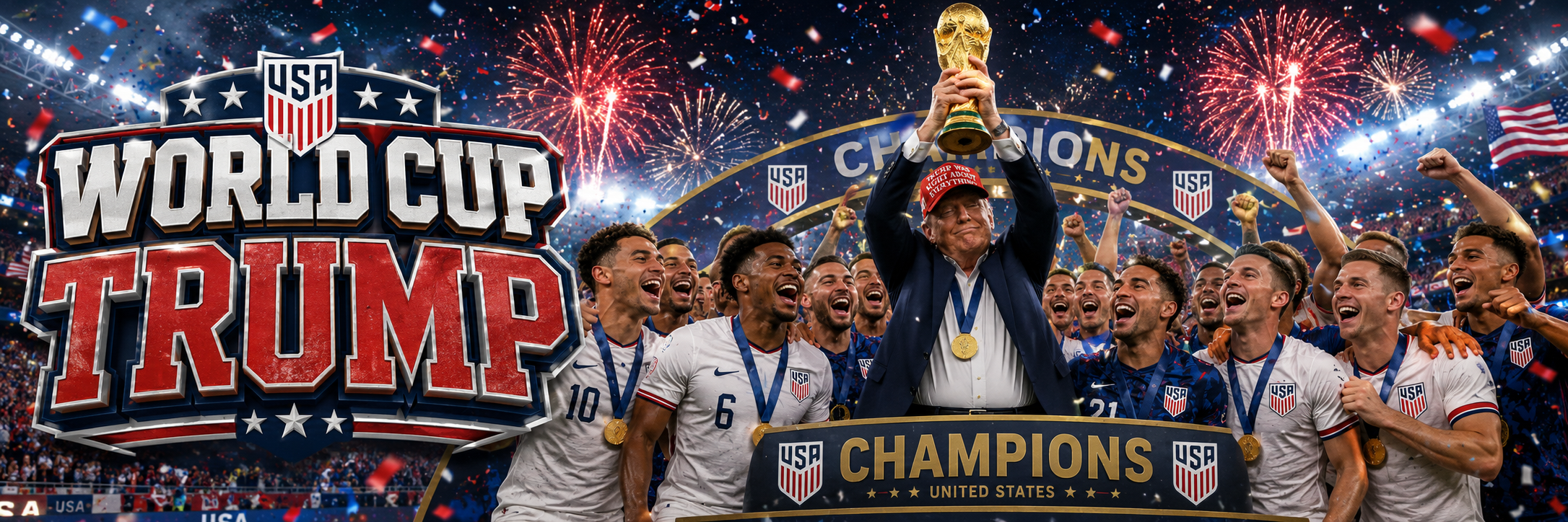 World Cup Trump championship banner